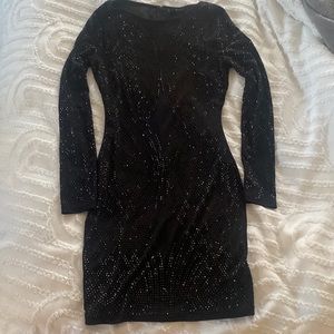 Women’s long sleeve dress with rhinestones